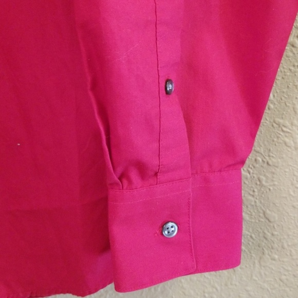 Men's collared dress red shirt, fitted - Picture 2 of 4
